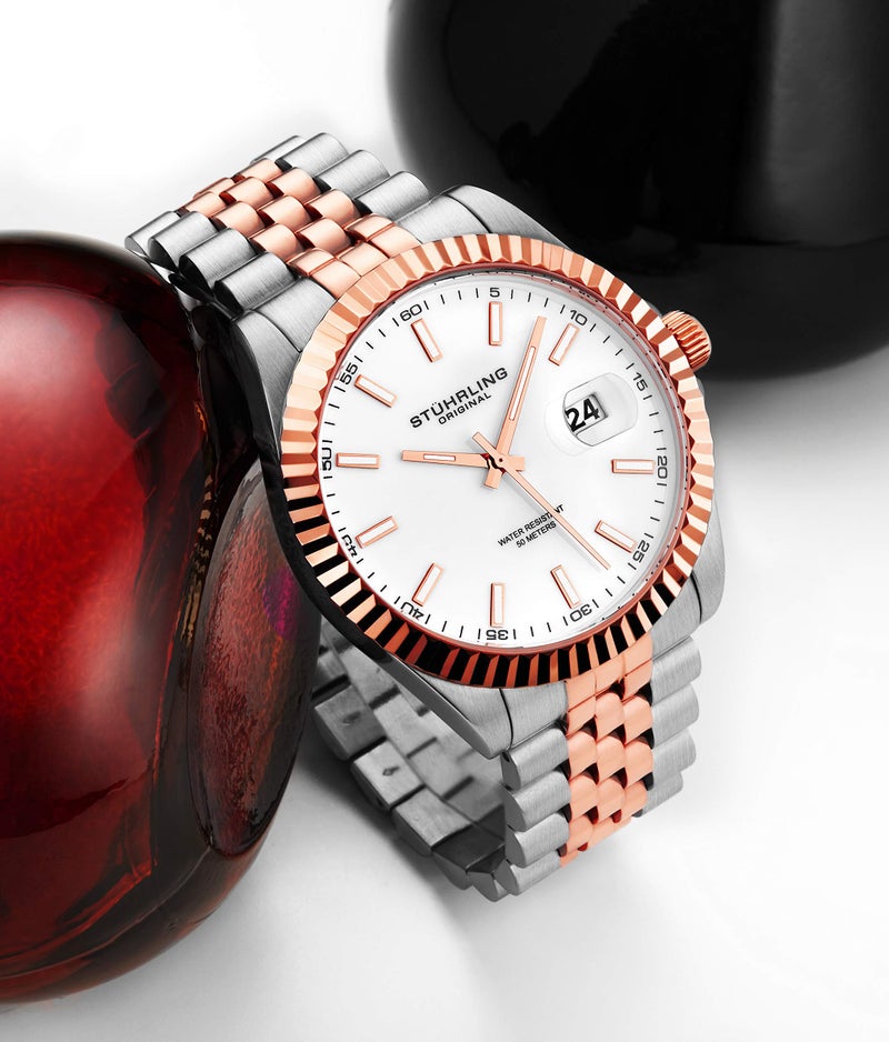 Stuhrling Original Men's Symphony Regent Coronet Stainless Steel Bracelet Watch - Image 3